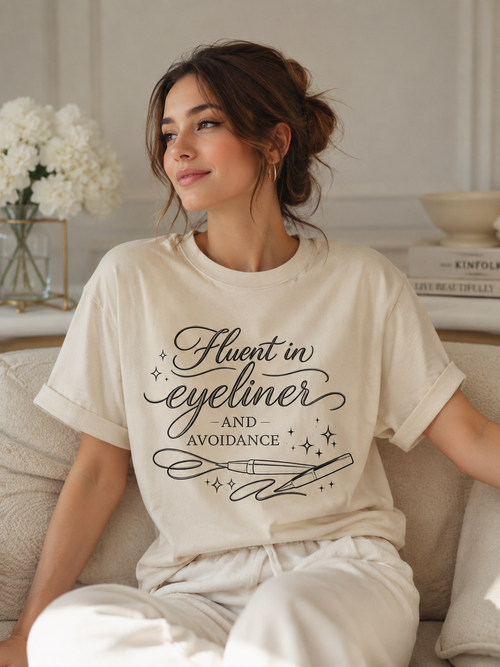 Fluent in Eyeliner T-Shirt — Funny Makeup Lover Tee