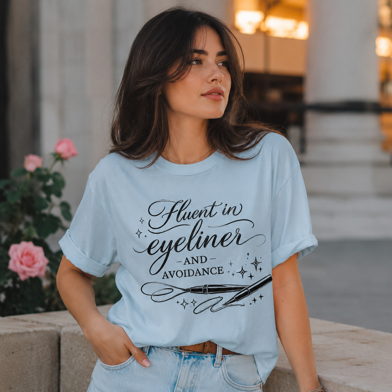 Fluent in Eyeliner T-Shirt — Funny Makeup Lover Tee