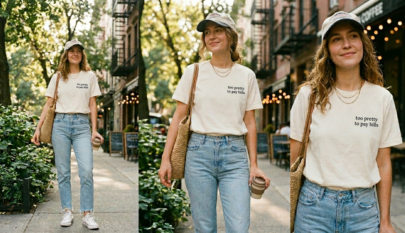 Too Pretty to Pay Bills Tee — Minimalist Oversized Boxy Shirt